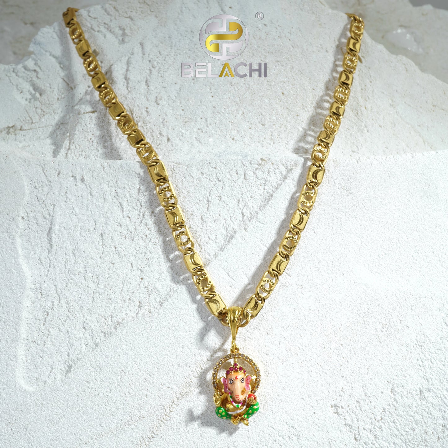 Gold Chain With Fancy Ganesha Pendant