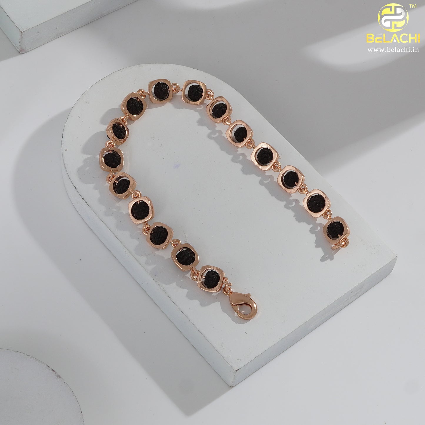 SINGLE LINE RUDRAKSHA ROSEGOLD BRACELETE