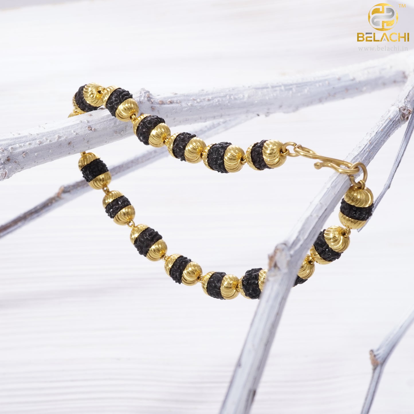 SINGLE LINE RUDRAKSHA GOLD BRACELETE