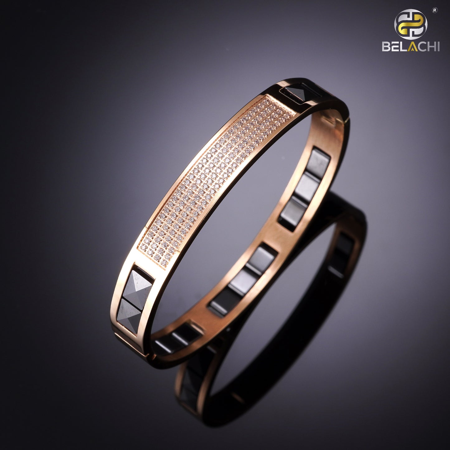 NAMOR CERAMIC BLACK ROSEGOLD PREMIUM KADA WITH DIAMOND