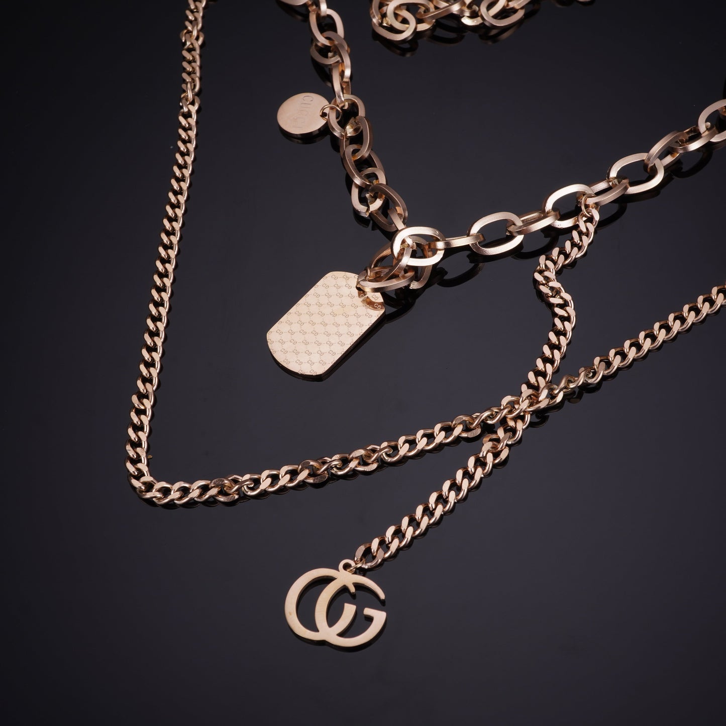 Hexagone Rosegold Pedant Necklace