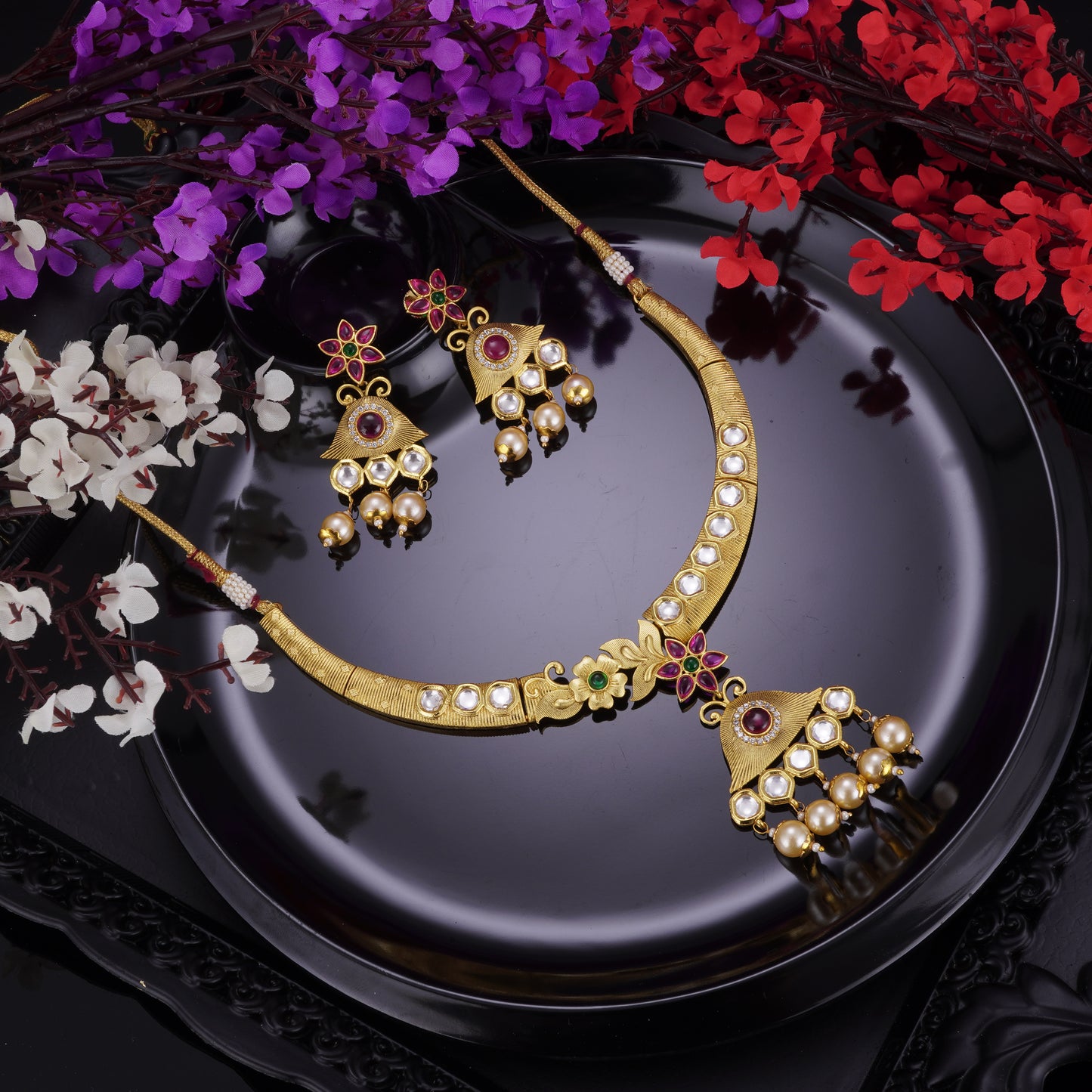 OPULENT WHITE STONE BRIDAL JEWELLERY