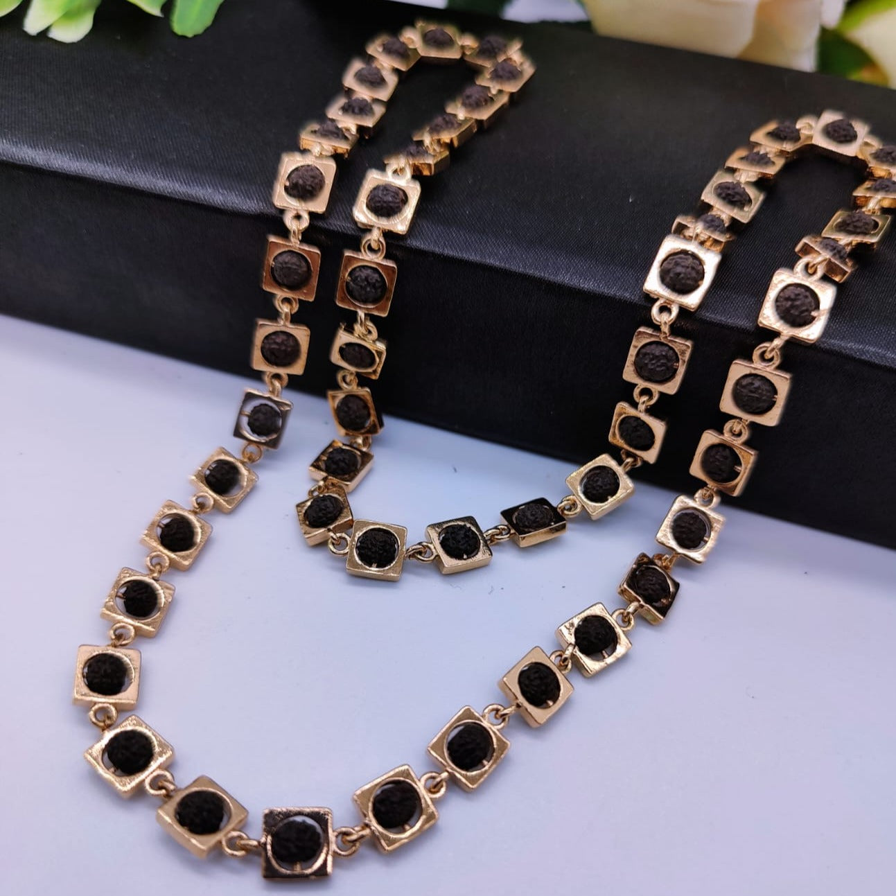 ROSEGOLD COLOR CLAPPING RUDRAKSHA MALA 56