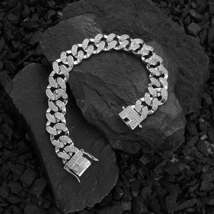 Godfather Diamond Silver Cuban Bracelete