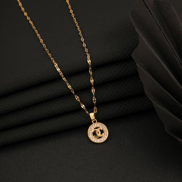 Curly Diamond Gold Necklace