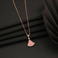 Floral Diamond Pink Rosegold Necklace