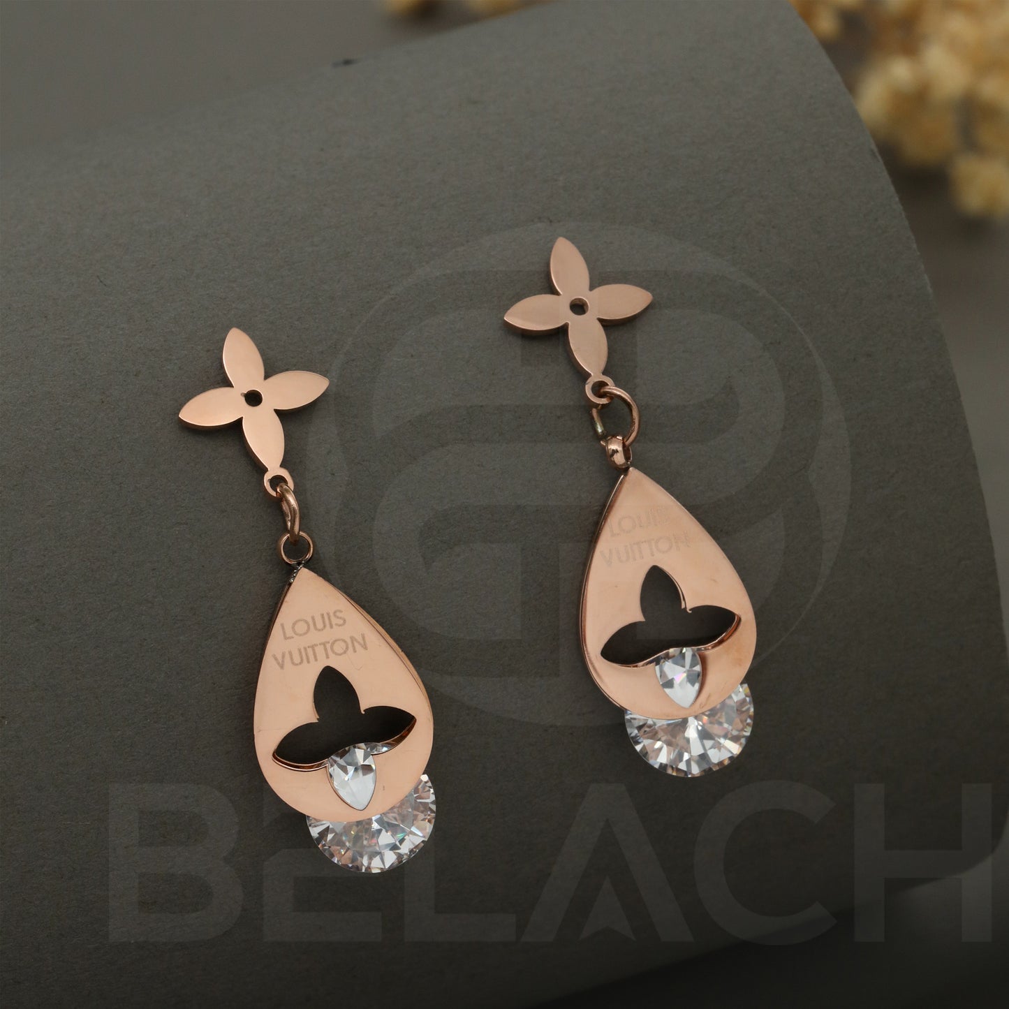 Rosegold Plated Luxuries Diamond Earrings GPER004