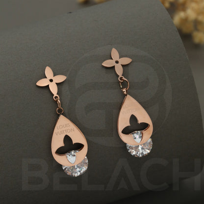 Rosegold Plated Luxuries Diamond Earrings GPER004