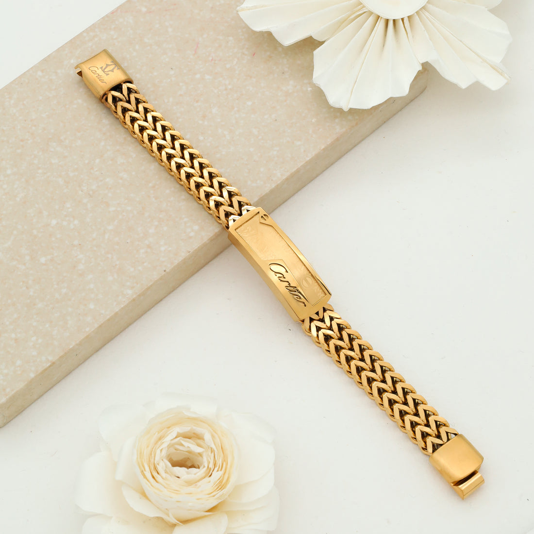 Zancan rose gold bracelet with diamonds.