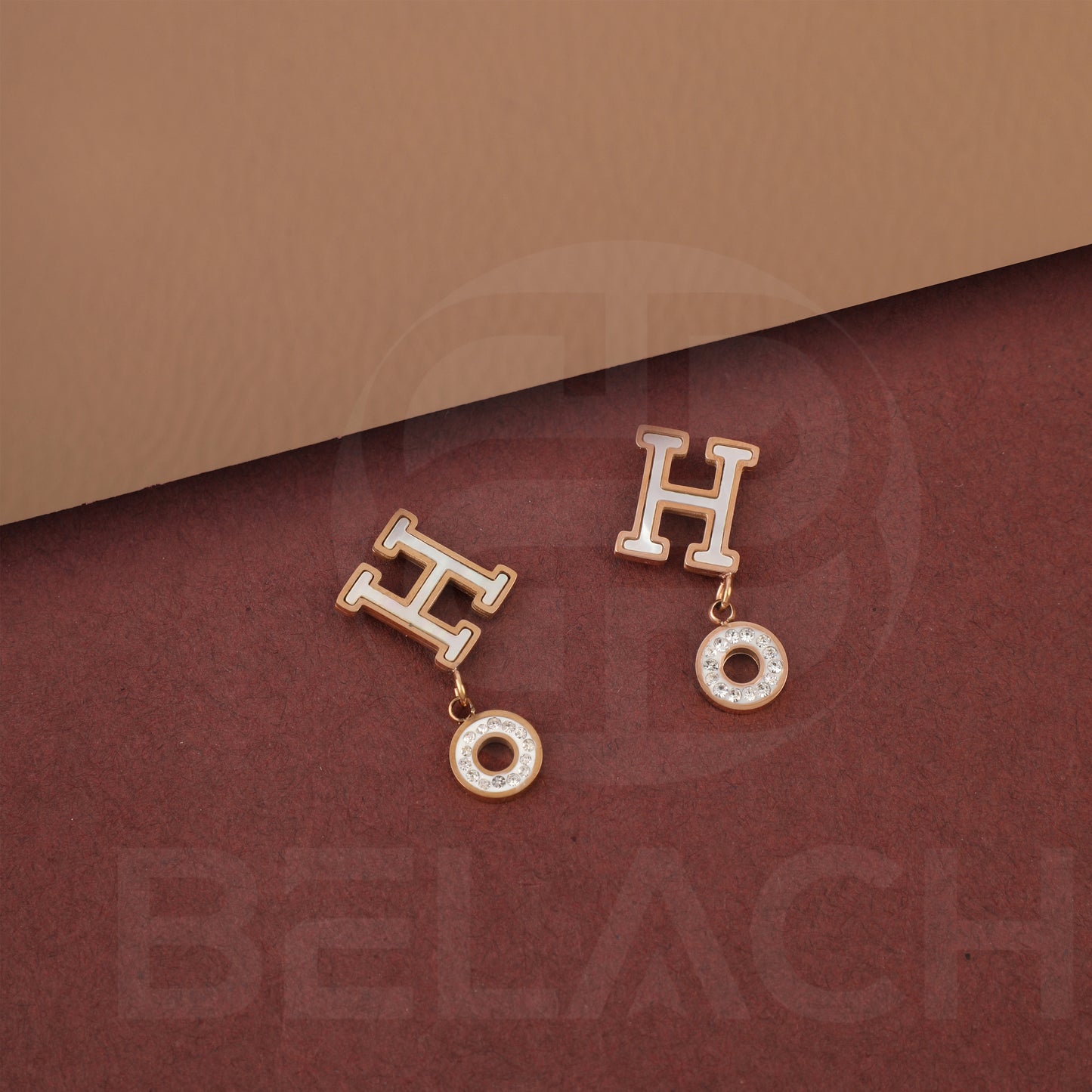Rosegold Plated Luxuries Diamond Earrings GPER005