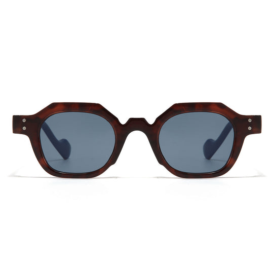 Durban Blue Brown Black Round Sunglasses