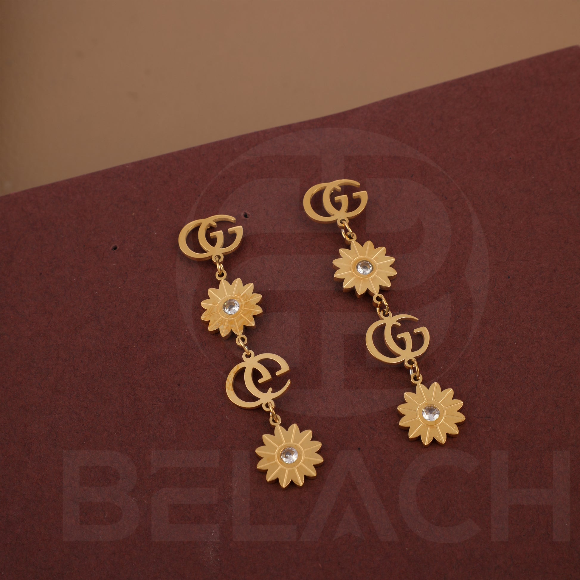 Gold Plated Luxuries Diamond Earrings