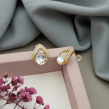 Gold Plated Luxuries Diamond Earrings GPER043