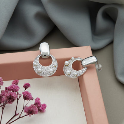Silver Plated Luxuries Diamond Earrings GPER040
