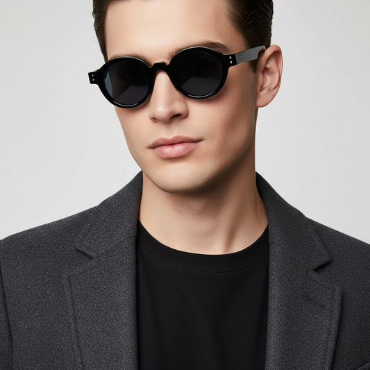 Bonzer Full Black Round Sunglasses