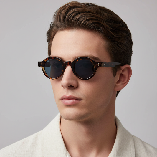 Bonzer To. Brown Black Round Sunglasses