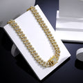 Signature Dimound Gold Cuban Chain Necklace