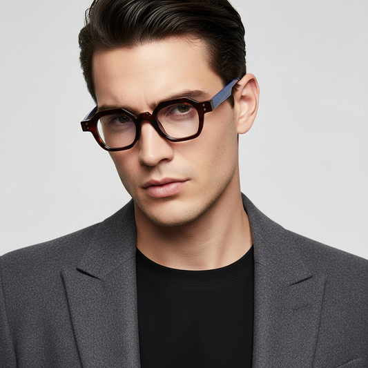 Durban Blue Brown Clear Round Sunglasses