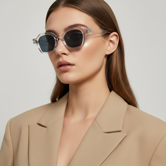 Durban Clear Black Round Sunglasses
