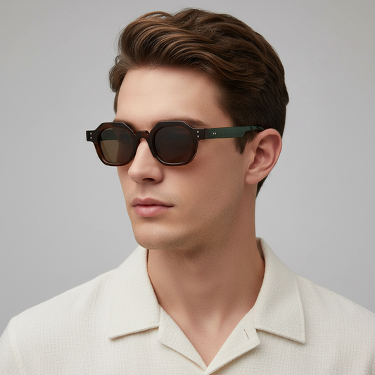 Durban Green Brown Brown Round Sunglasses