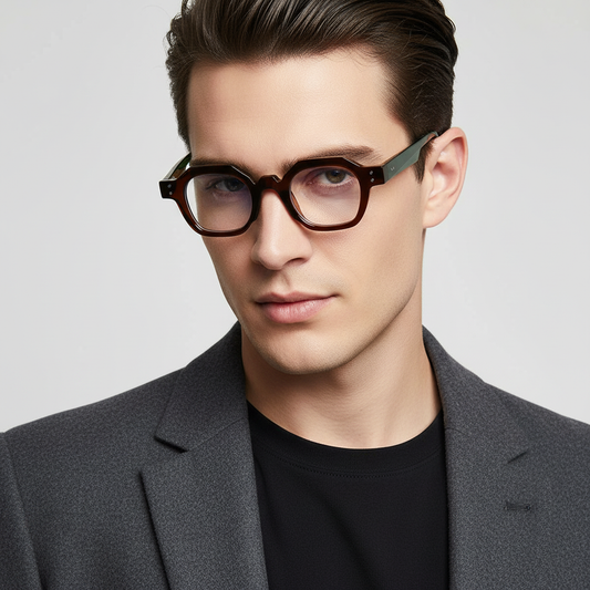 Durban Green Brown Clear Round Sunglasses
