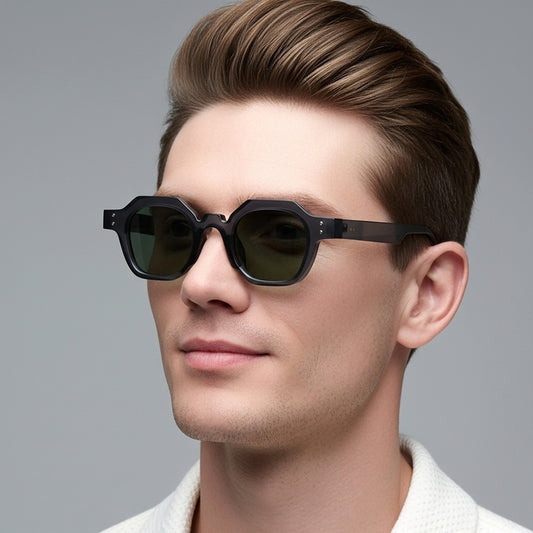 Durban Grey Green Round Sunglasses