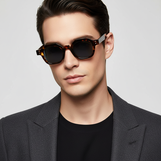 Durban To. Brown Black Round Sunglasses