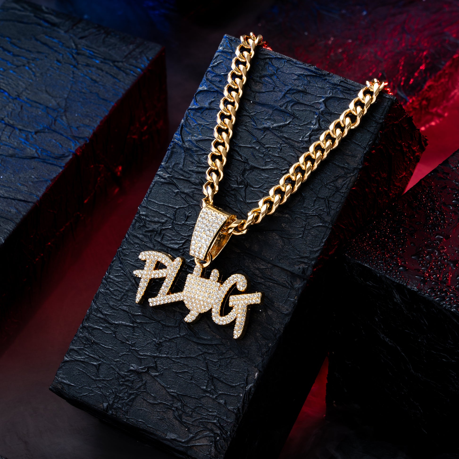 Plug Spark Gold chain With Diamond Pedant