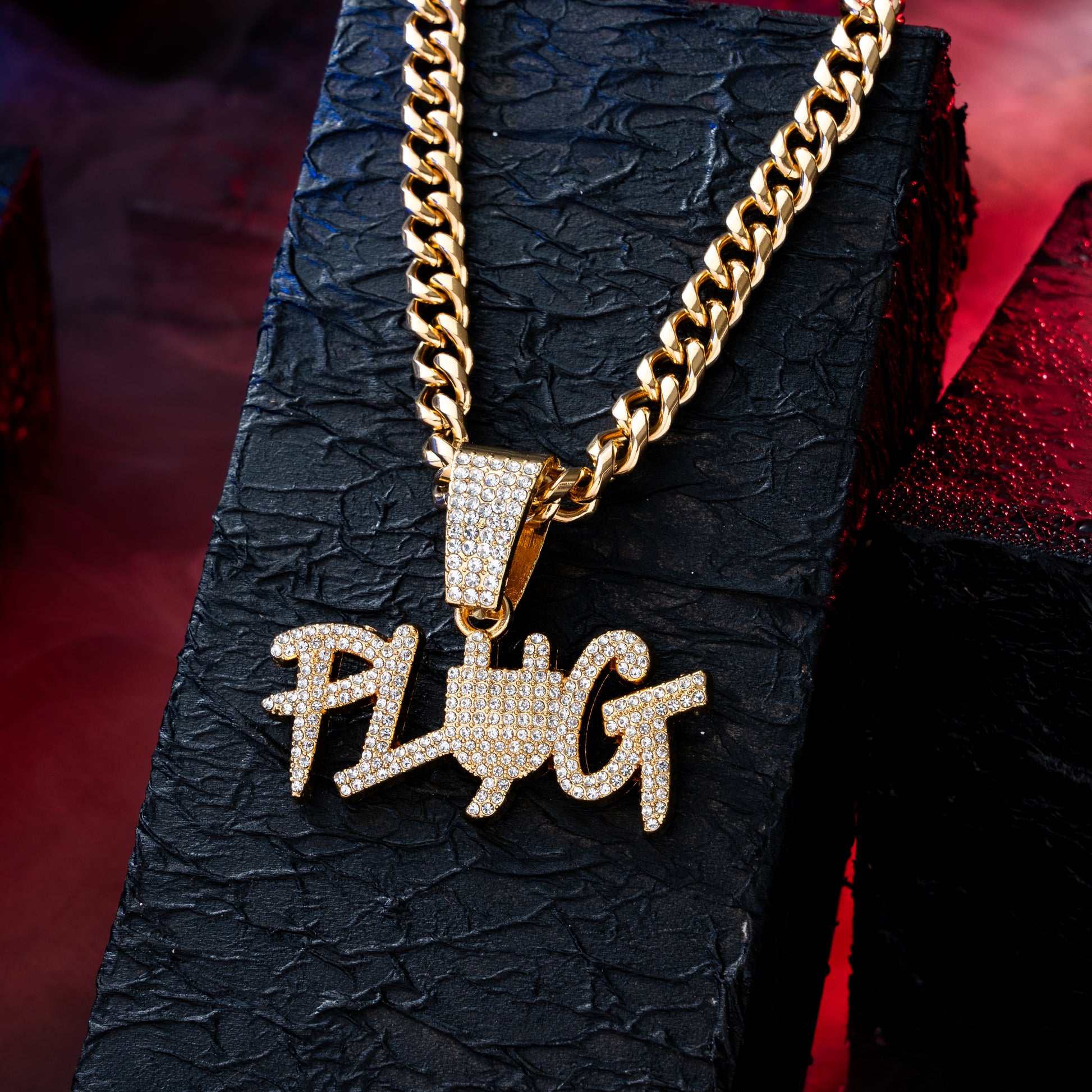 Plug Spark Gold chain With Diamond Pedant