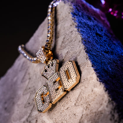 CEO Small Crown Gold chain With Diamond Pedant GPCP007