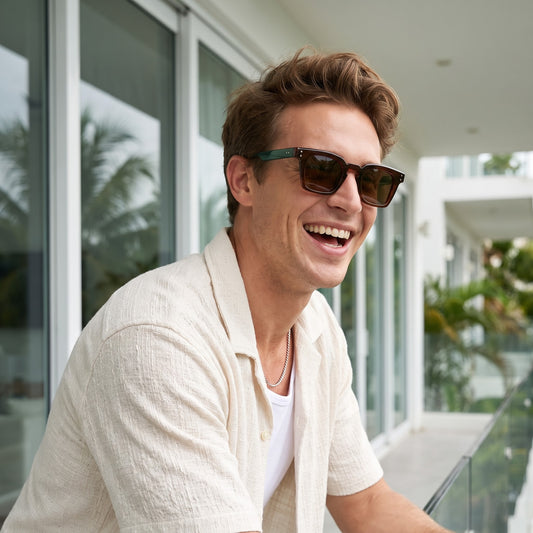 Hamilton Green Brown Brown Square Sunglasses