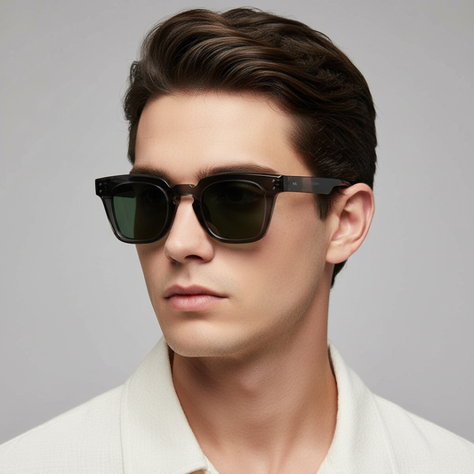 Hamilton Grey Green Square Sunglasses