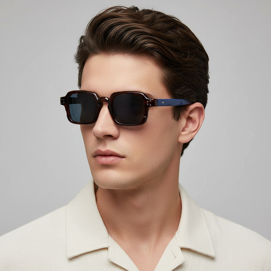 Henry Blue Brown Black Square Sunglasses