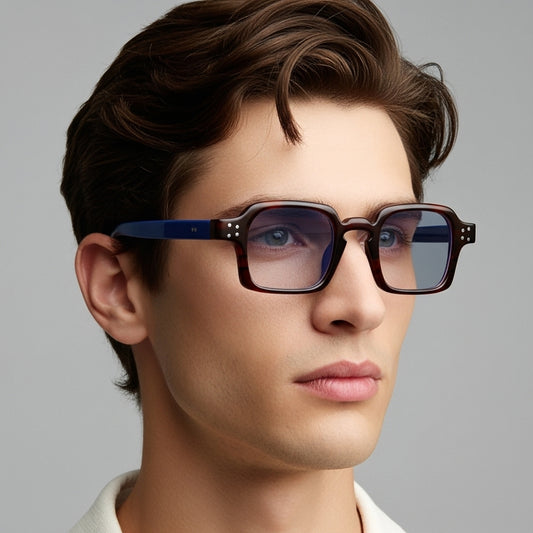 Henry Blue Brown Clear Square Sunglasses