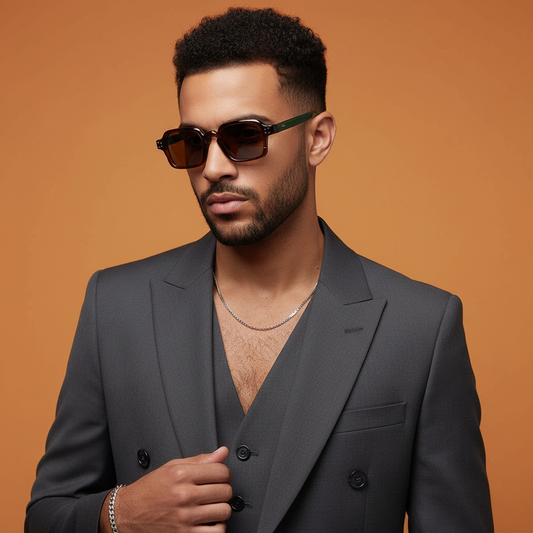 Henry Green Brown Square Sunglasses