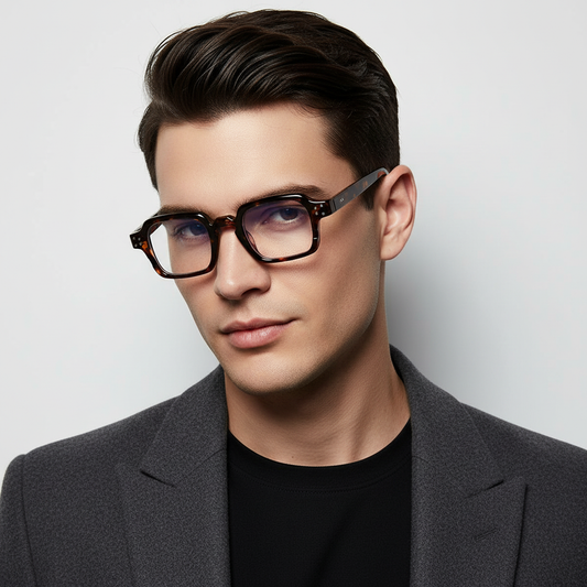 Henry Tortoise Brown Clear Square Sunglasses