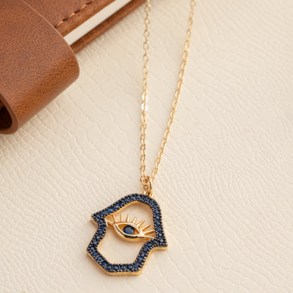 Gold Plated Trivia Evil Eye Women's chain And Pedant
