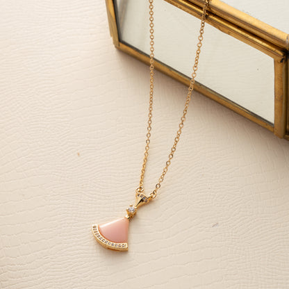 Floral Diamond Pink Gold Necklace