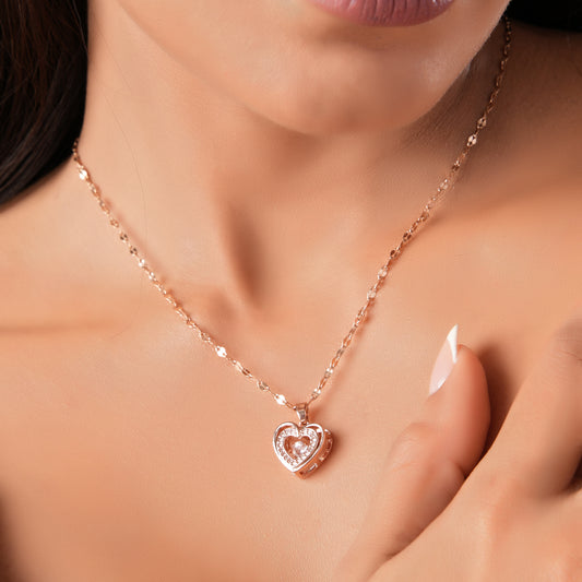 Lovemania Heart Pendant Rosegold Necklace