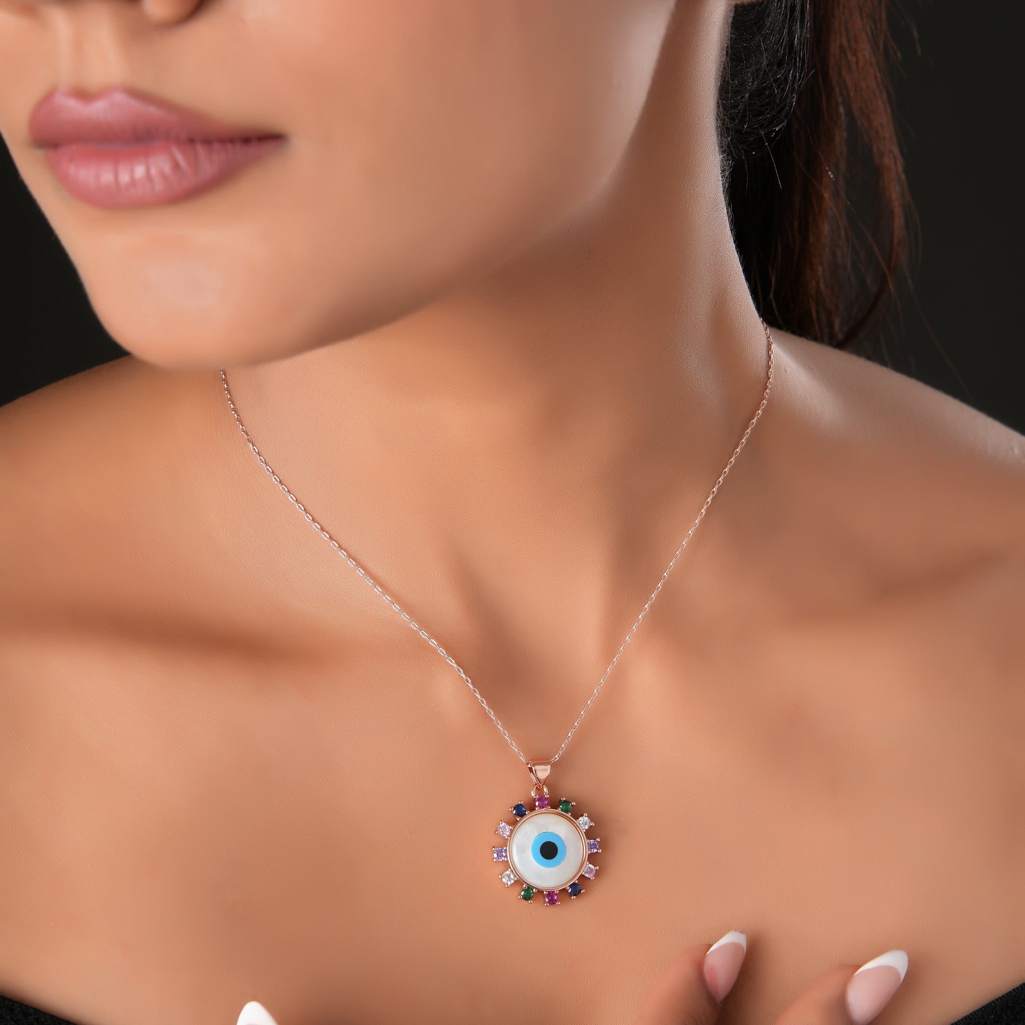 Jellyfish Evil Eye Women's chain And Pedant