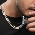 Signature Dimound Silver Cuban Chain Necklace