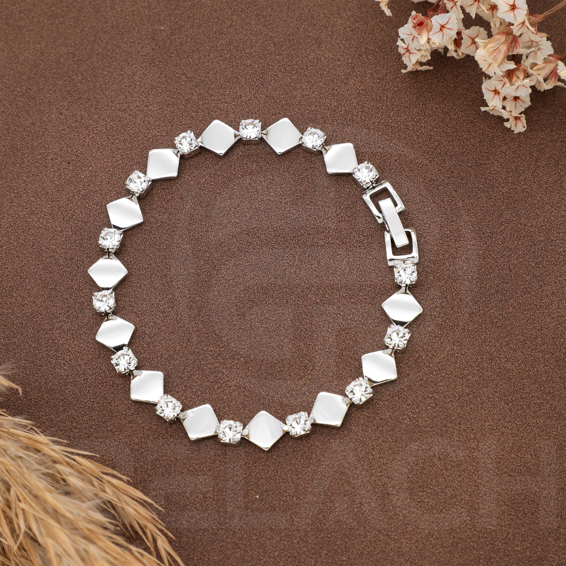 Silver Plated Luxuries Diamond Bracelate SPDB010