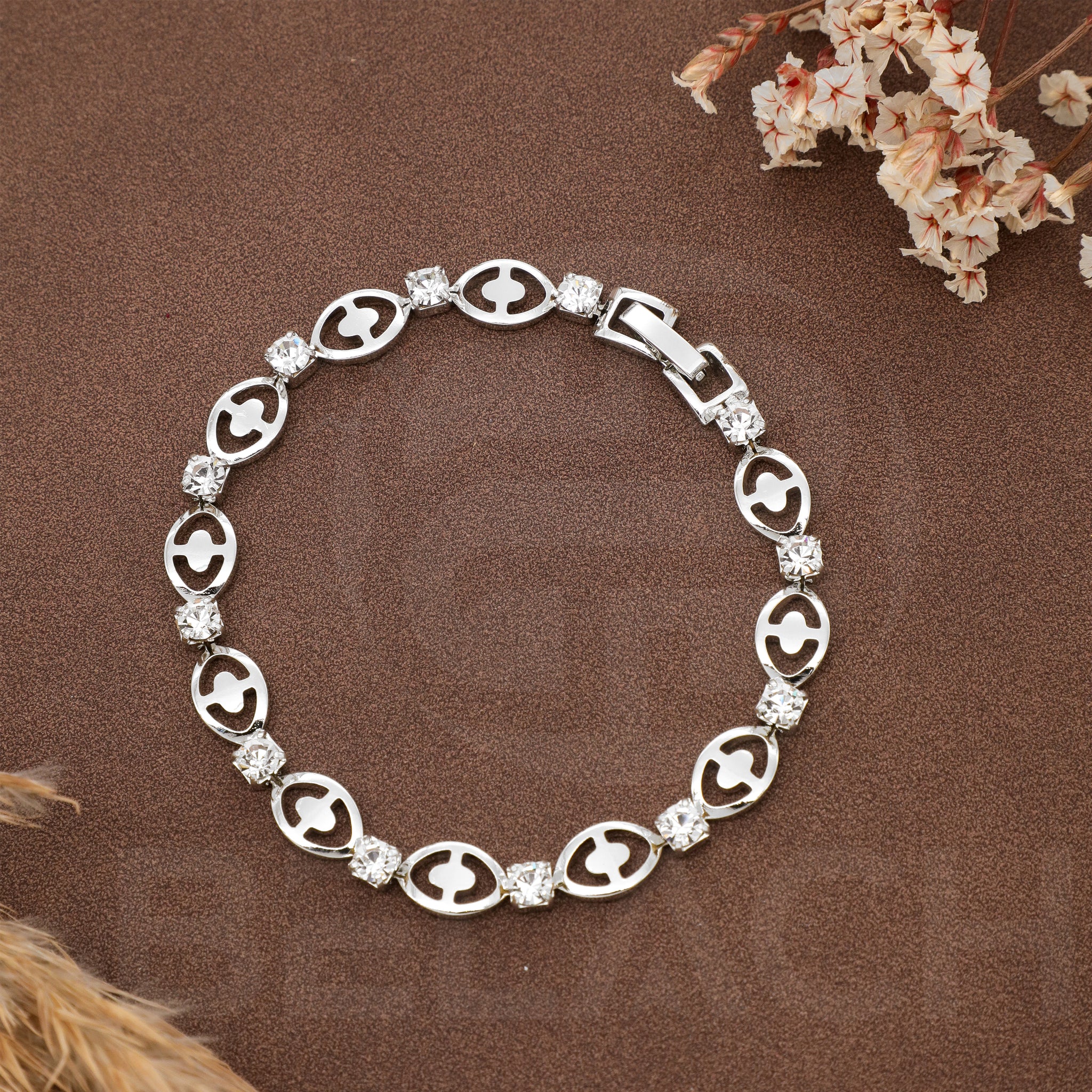 Silver Plated Luxuries Diamond Bracelate SPDB013