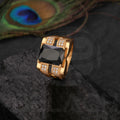 Gold Plated Black Stone Ring