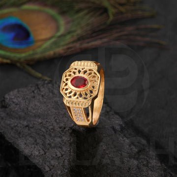 Gold Plated Red Stone Ring