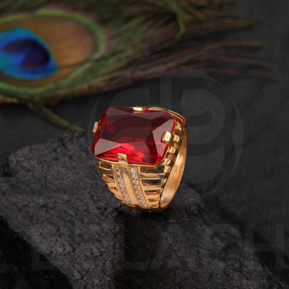 GOLD PLATED RED STONE RING GPSR034