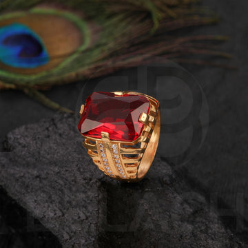 Gold Plated Red Stone Ring