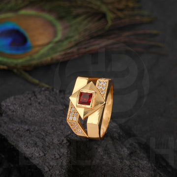 Gold Plated Red Stone Ring