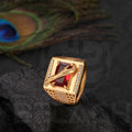 Gold Plated Red Stone Ring