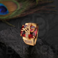 Gold Plated Red Stone Ring